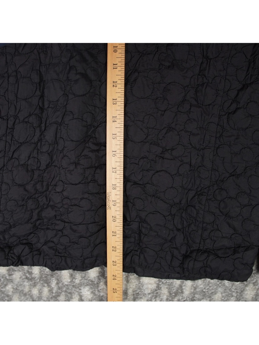 Disney Parks Quilted Mickey Mouse Ears Hooded Sherpa Jacket Womens Small Black - Picture 14 of 15